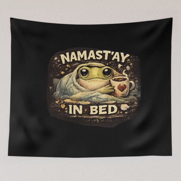 Item preview, Namastay In Bed Frog Coffee designed and sold by Hobby-up.