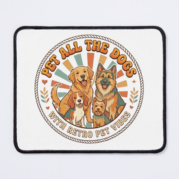 Item preview, Retro Pet Vibes Pet All The Dogs Vintage Emblem designed and sold by Wear Sculpt.