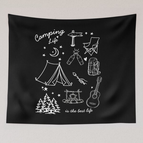 Item preview, Camping Life Is The Best Life Cute Hand Drawn Outdoor Doodle Design designed and sold by tarzbol.