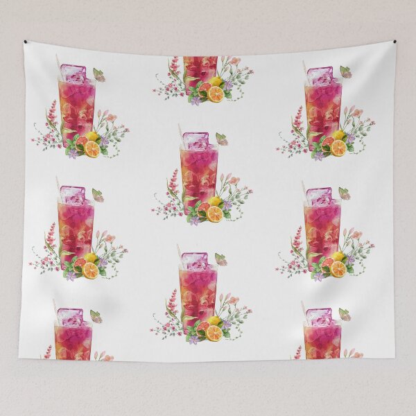 Item preview, Botanical Iced Drink and Citrus Artwork designed and sold by Serenity2Co.