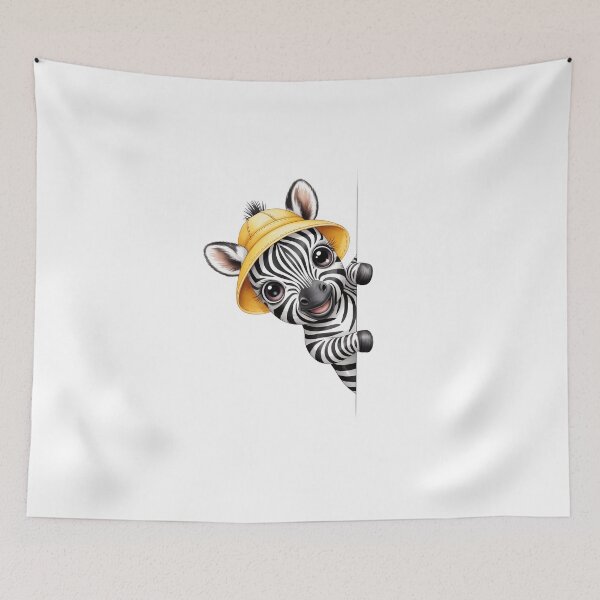 Item preview, peeking Zebra in Yellow Hat designed and sold by jkrphoto.