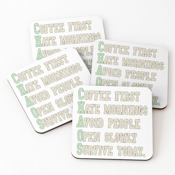 Item preview, CHAOS Acronym Funny Coffee First Varsity Typography Streetwear Graphic designed and sold by DesignArtist.ia.