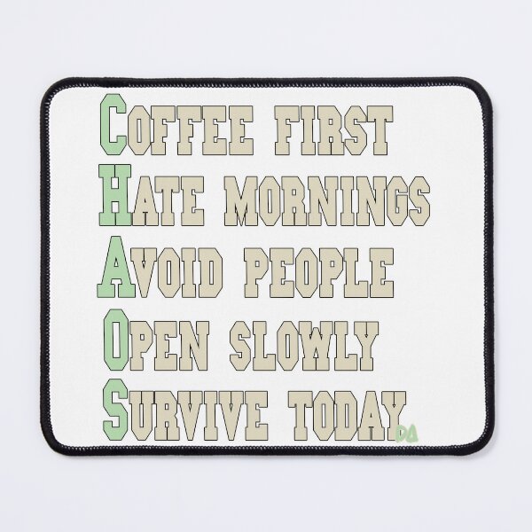 Item preview, CHAOS Acronym Funny Coffee First Varsity Typography Streetwear Graphic designed and sold by DesignArtist.ia.