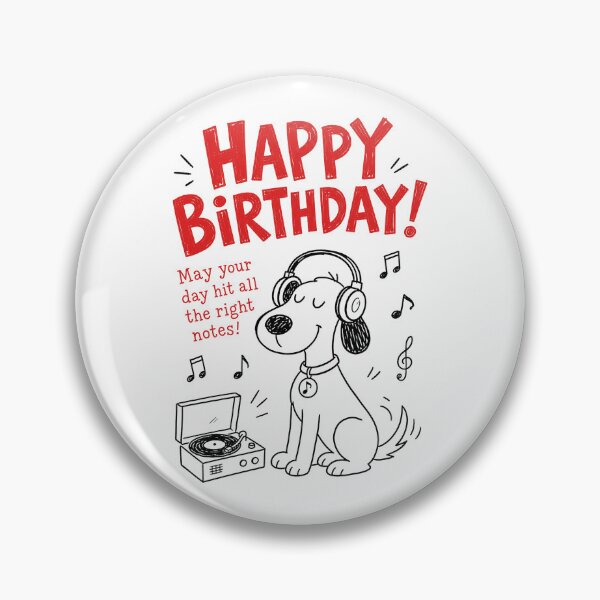 Item preview, Happy Birthday Music Doggy designed and sold by LittlePicklePrints.
