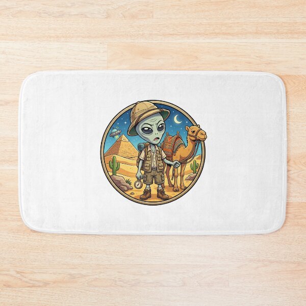 Item preview, Funny Grey Alien Explorer In Egypt With Camel And Pyramids designed and sold by Sunkhung.