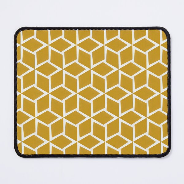 Item preview, Honeycomb Loft – Mustard & White Illusion designed and sold by Pattern Fusion Creations.