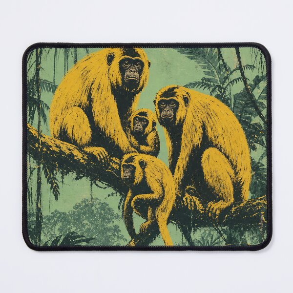 Item preview, Golden Howlers — Seafoam Retro Howler Monkey Family designed and sold by Jandedan.