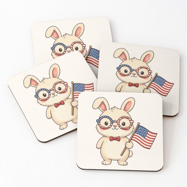 Item preview, Cute Patriotic Bunny With American Flag designed and sold by SweetLilith.