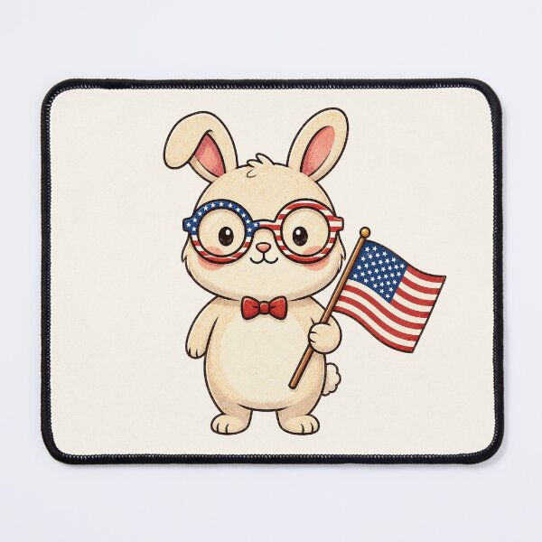 Item preview, Cute Patriotic Bunny With American Flag  designed and sold by SweetLilith.