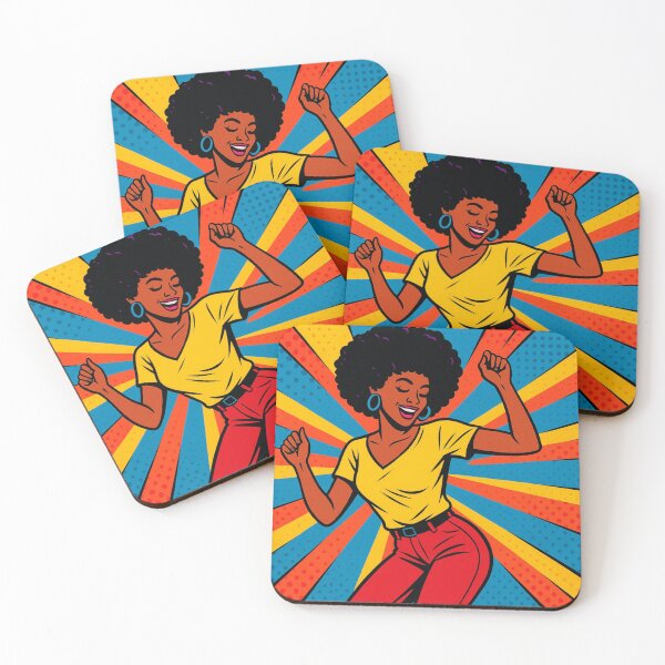 Item preview, Pop Art Dance Red and Yellow Edition - Retro Afro Disco Soul Art designed and sold by Megan-Alice.