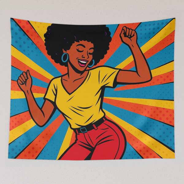 Item preview, Pop Art Dance Red and Yellow Edition - Retro Afro Disco Soul Art designed and sold by Megan-Alice.