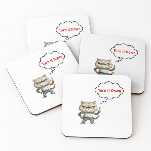 Item preview, Grumpy Tabby Cat Turn it Down Loud Noise Introvert designed and sold by ArtisticDesignsbyLinda.