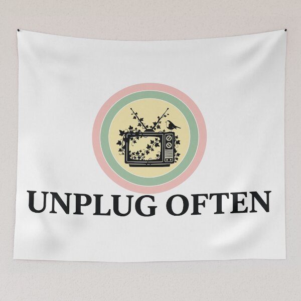 Item preview, Unplug Often - Retro TV And Robin Bird Nature Art designed and sold by ArcApparel2020.