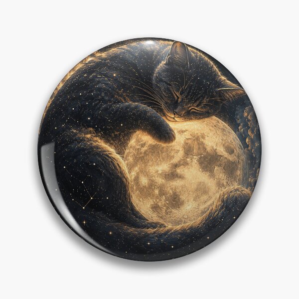 Item preview, 	 Cosmic Cat Sleeping on the Moon designed and sold by TiredMamaArt.