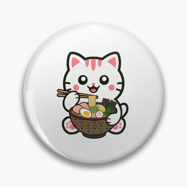 Item preview, Kawaii Cat Eating Ramen designed and sold by IYI.
