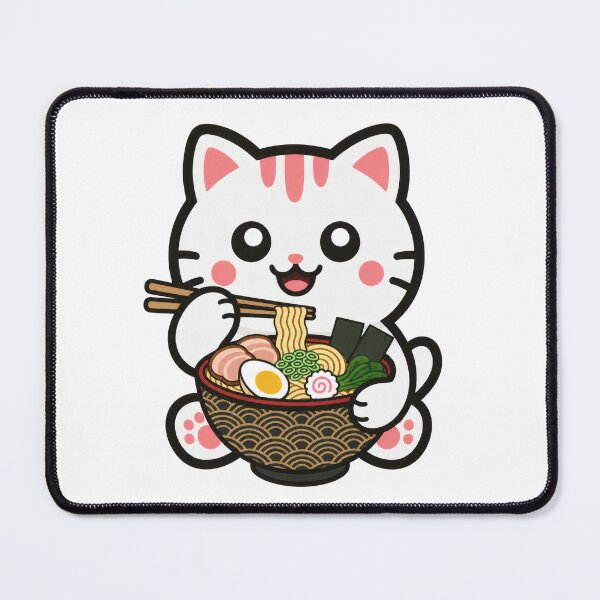 Item preview, Kawaii Cat Eating Ramen designed and sold by IYI.