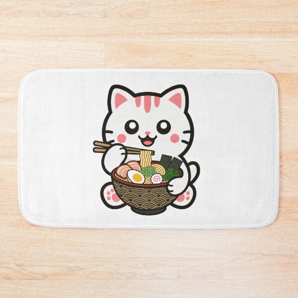 Item preview, Kawaii Cat Eating Ramen designed and sold by IYI.