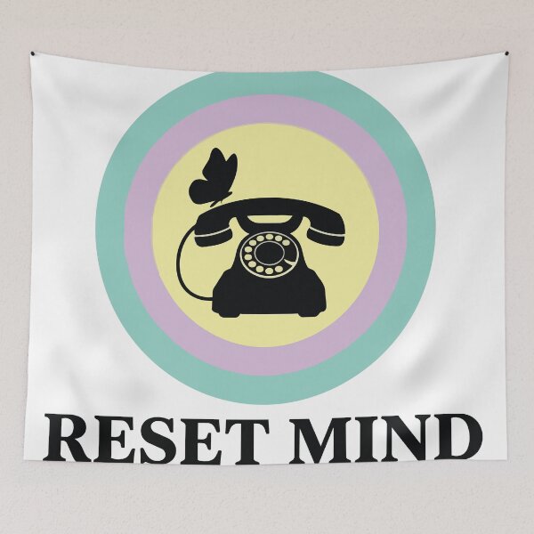 Item preview, Reset Mind - Rotary Phone And Butterfly Pastel Circle designed and sold by ArcApparel2020.
