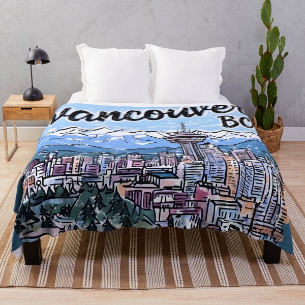 Item preview, Vancouver Canada Retro Skyline Blue Cityscape Cute BC designed and sold by HowToCanadian.