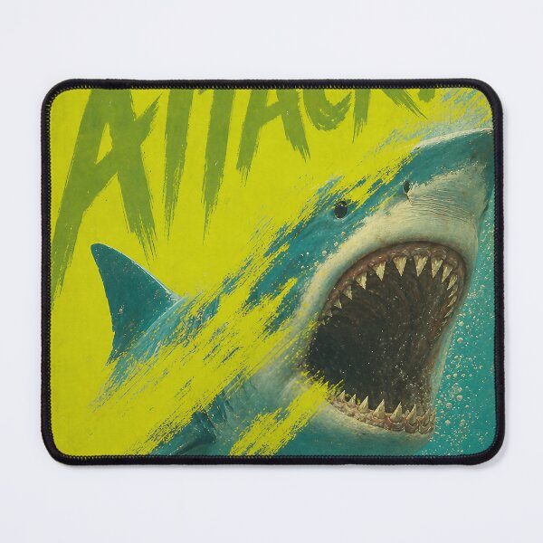 Item preview, Teal Attack — Retro Shark poster designed and sold by Jandedan.