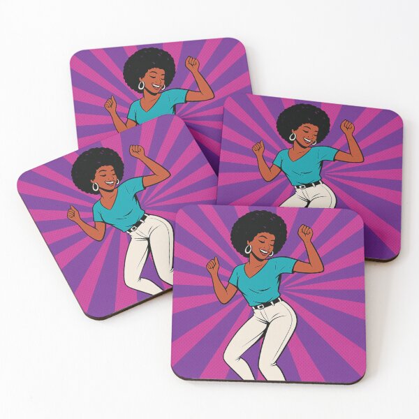 Item preview, Pop Art Dance Pink and Purple Edition - Retro Afro Disco Soul Art designed and sold by Megan-Alice.
