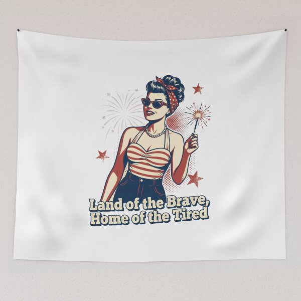 Item preview, Retro Patriotic Pinup - Home of the Tired designed and sold by seven things shop.