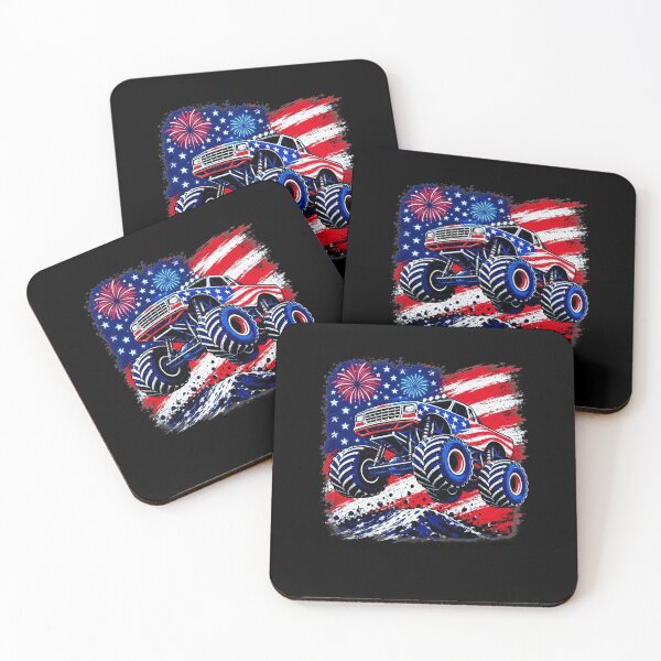 Item preview, 4th of July Monster Truck USA Flag American Toddler Boys Kids designed and sold by clothesy7.