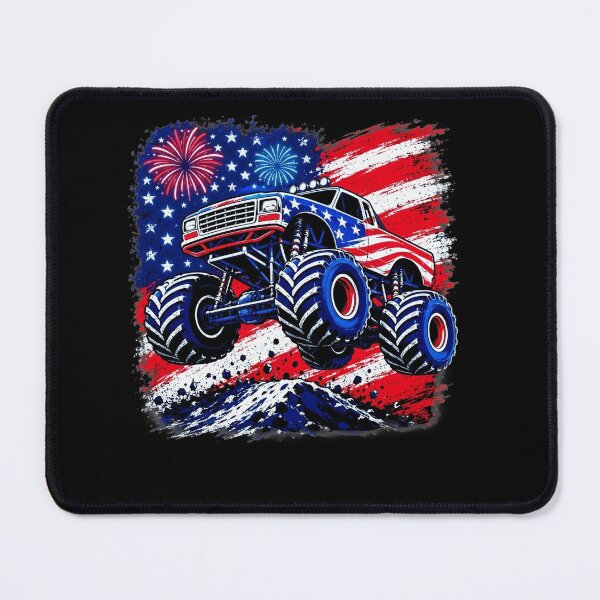 Item preview, 4th of July Monster Truck USA Flag American Toddler Boys Kids designed and sold by clothesy7.