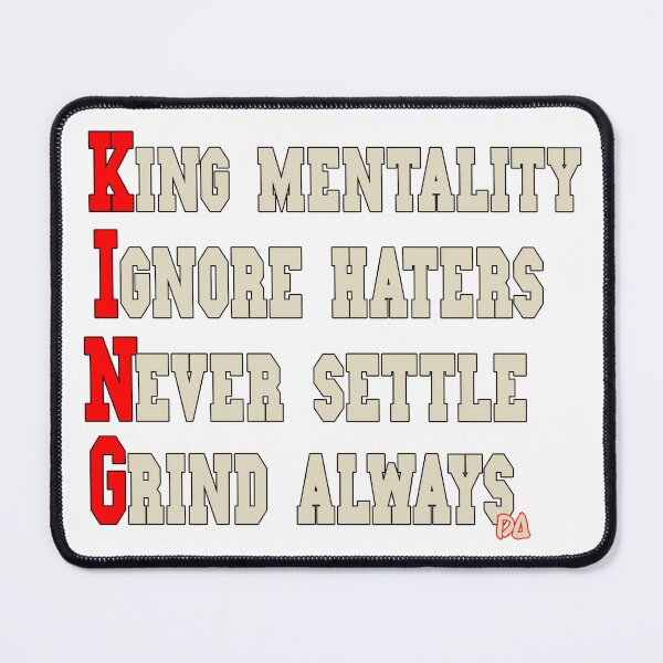 Item preview, KING Mentality Acronym Motivational Quote Varsity Typography Streetwear Graphic designed and sold by DesignArtist.ia.