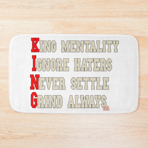 Item preview, KING Mentality Acronym Motivational Quote Varsity Typography Streetwear Graphic designed and sold by DesignArtist.ia.