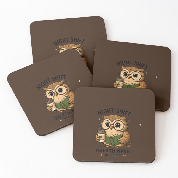 Item preview, Night Shift Overthinker Owl Shirt designed and sold by Hobby-up.