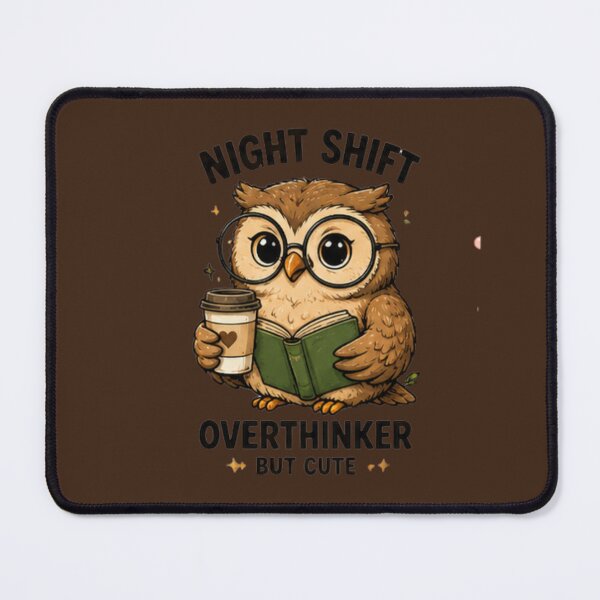 Item preview, Night Shift Overthinker Owl Shirt designed and sold by Hobby-up.