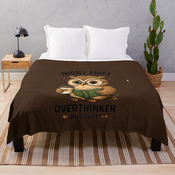 Item preview, Night Shift Overthinker Owl Shirt designed and sold by Hobby-up.