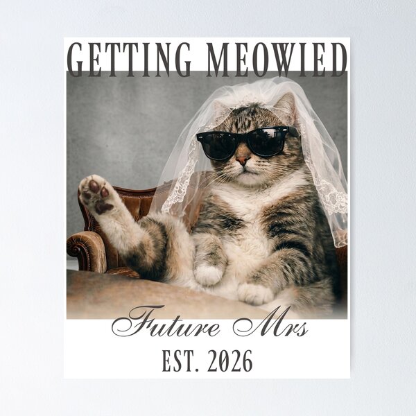 Item preview, Future Mrs Cat Bride Shirt Funny Getting Meowied Tee Bride To Be Engagement Shirt Bachelorette Outfit designed and sold by LessIsLoud.