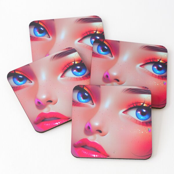 Item preview, Cyber Neon Anime Girl Close-Up Portrait designed and sold by IMuDesigner.