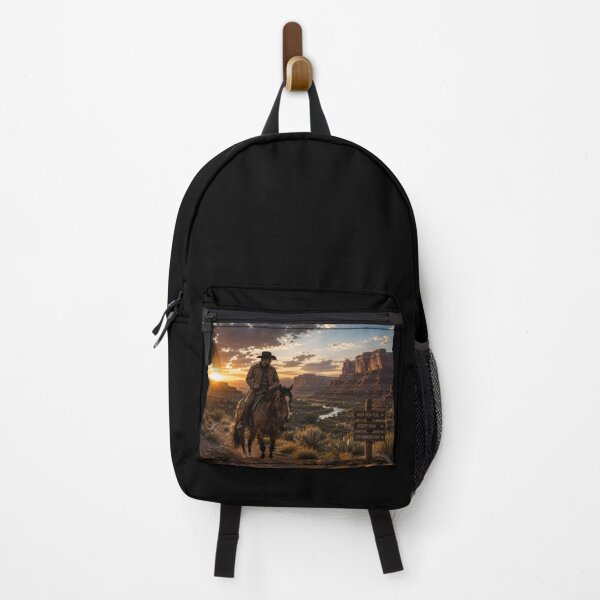 Item preview, Cowboy Riding Through Desert Canyon – Western Sunset Country Art designed and sold by  QuarterHorseArt by Just my Studio.
