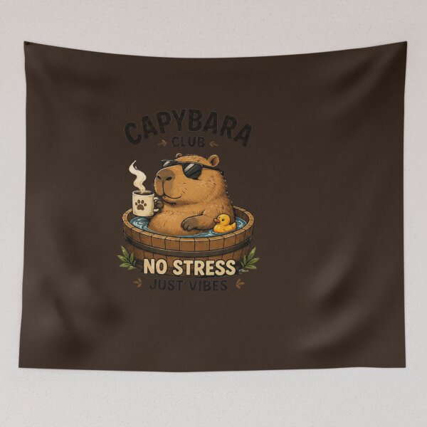 Item preview, Capybara Club No Stress Just Vibes Shirt designed and sold by Hobby-up.