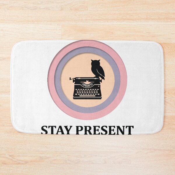 Item preview, Stay Present - Vintage Typewriter & Owl Journaling Vibe designed and sold by ArcApparel2020.