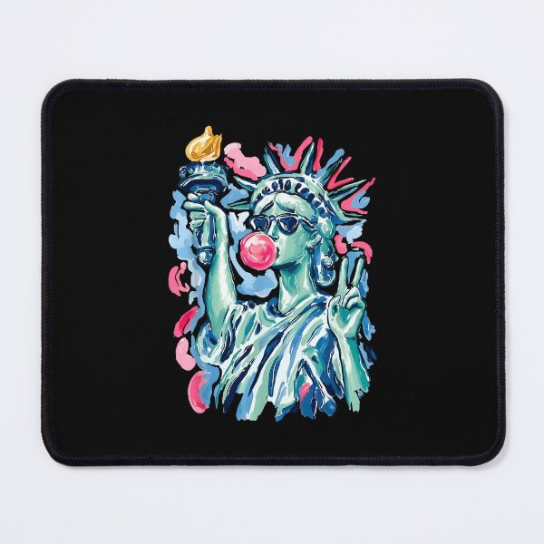 Item preview, Statue of Liberty Blowing Bubble Gum 4th of July Brushstroke Art designed and sold by jinajinawoodood.