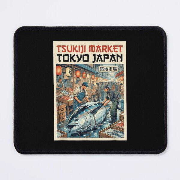 Item preview, Japanese Tsukiji Fish Market Japan Travel Art designed and sold by jinajinawoodood.