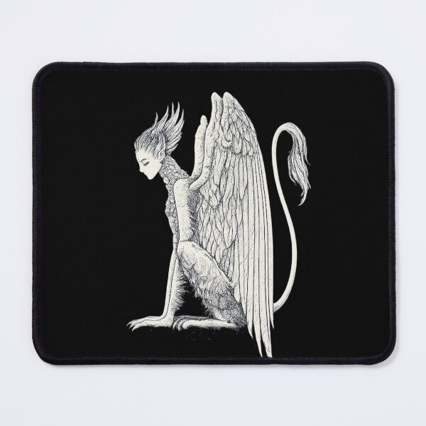 Item preview, alcest- Spiritual Instinct Winged Guardian | Ethereal Gothic Creature Line Art Design designed and sold by Neo Studio Prints (Sleek, futuristic, and great for trendy merchandise).