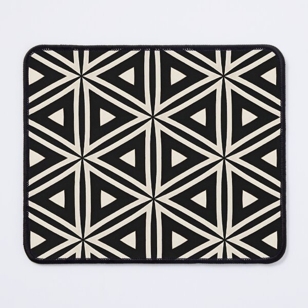 Item preview, Triad Pulse – Black & Beige Triangle Pattern designed and sold by Pattern Fusion Creations.