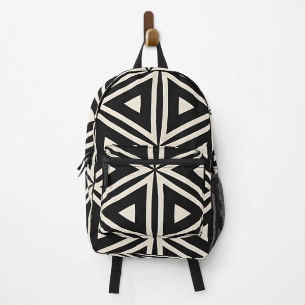 Item preview, Triad Pulse – Black & Beige Triangle Pattern designed and sold by Pattern Fusion Creations.