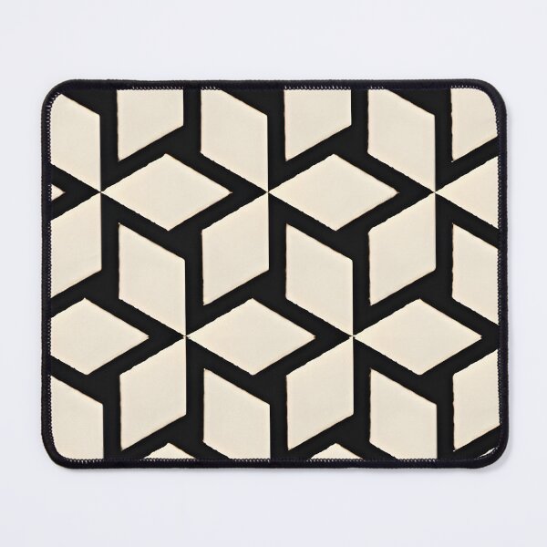 Item preview, Retro Blocks – Isometric Cube Pattern in Black & Beige designed and sold by Pattern Fusion Creations.
