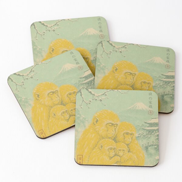 Item preview, Golden Snow Monkeys — Seafoam Retro Family  designed and sold by Jandedan.