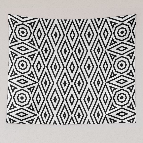 Item preview, Diamond Dusk – Black & White Geometric Pattern designed and sold by Pattern Fusion Creations.