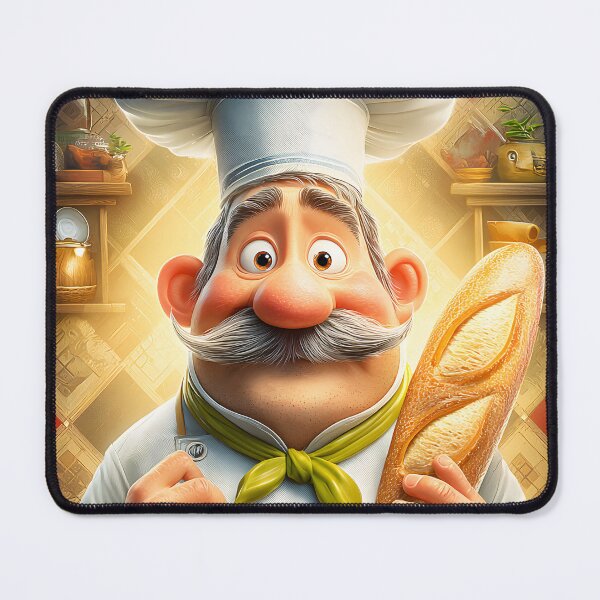 Item preview, Cheerful Chef with Bread and Haute Cuisine Theme designed and sold by Artessie.