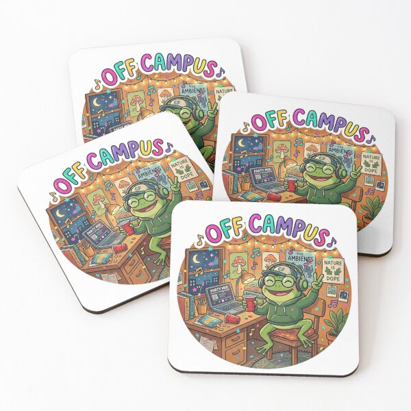 Item preview, OFF CAMPUS Party Frog – Funny College Cartoon Party Aesthetic designed and sold by ArtsyExplorer.