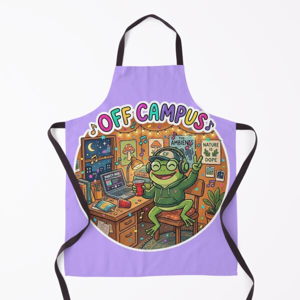 Item preview, OFF CAMPUS Party Frog – Funny College Cartoon Party Aesthetic designed and sold by ArtsyExplorer.