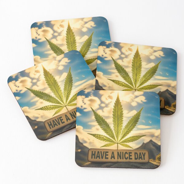 Item preview, Have a Nice Day Cannabis Leaf Sunny Mountains Art designed and sold by AgnesB77.